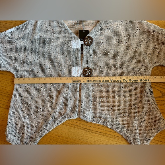 Mirror Image Women’s 1X Gypsy Boho Hippie Open Front Open Weave Sweater Cardigan - Picture 9 of 10